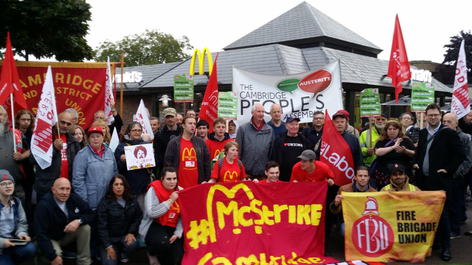 McDonald’s staff at two McDonald’s restaurants are staging a walkout today (mon) in a row over pay and conditions – the first-ever strike in the fast food giant’s history (SWNS.com)