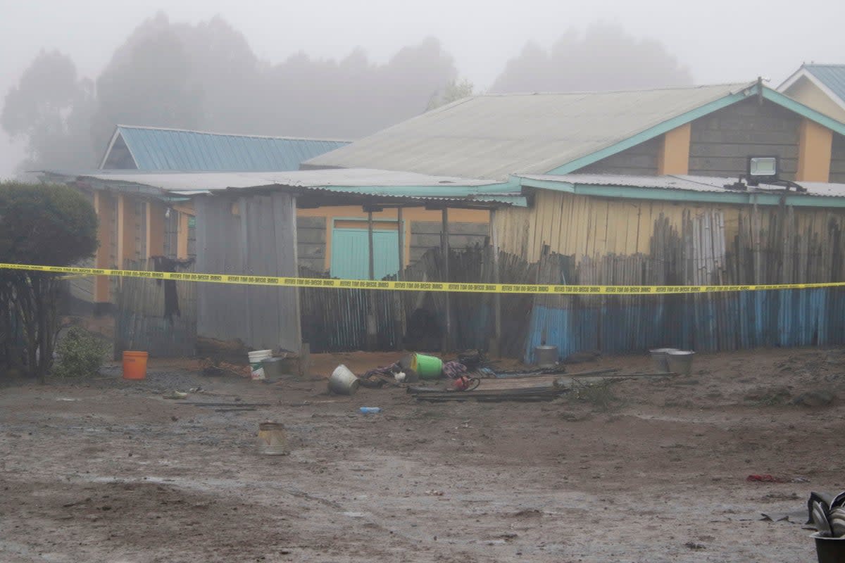 Part of a dormitory is seen following a fire at the Hillside Endarasha Primary in Nyeri, Kenya (AP)