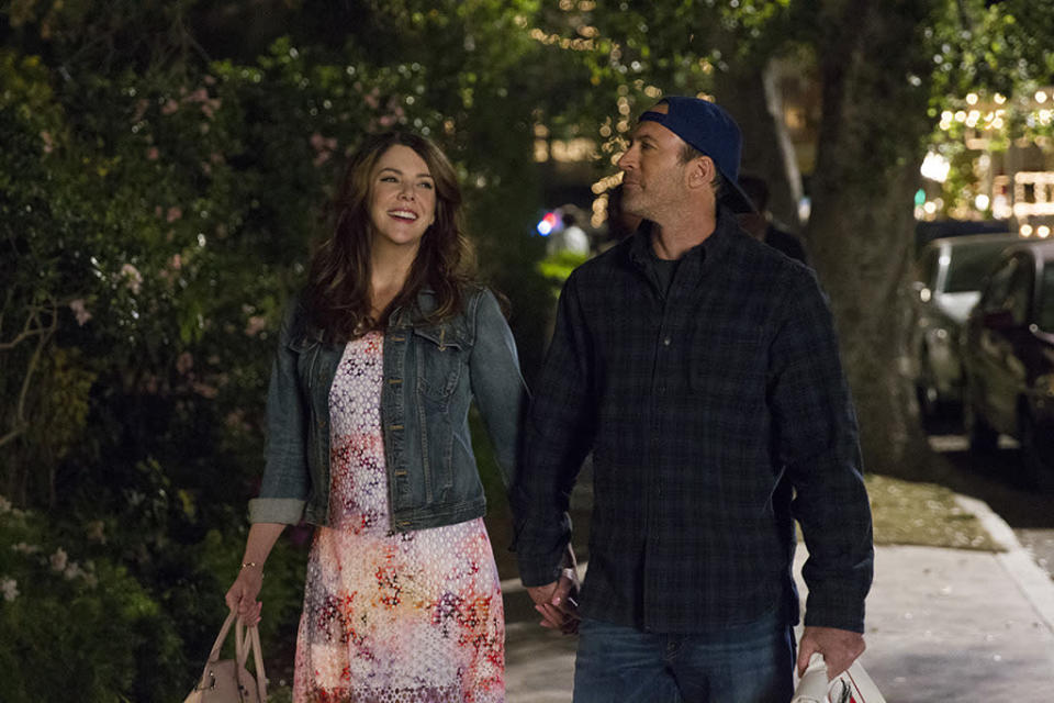 The story picks up nine years after the show went off the air in 2007, and it looks like Lorelai Gilmore (Lauren Graham) and Luke Danes (Scott Patterson) are going strong.