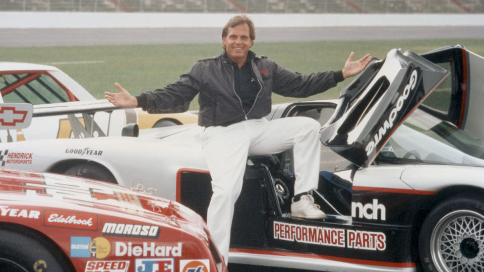 Rick Hendrick, founder of Hendrick Motorsports, poses trackside in his younger years.