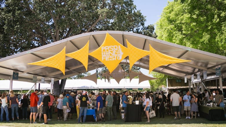 wine festival tent with tables