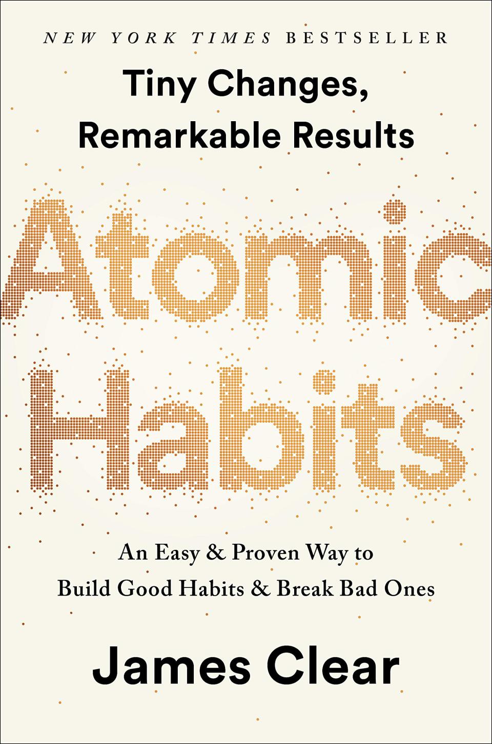 the self-help book titled atomic habits on a white background