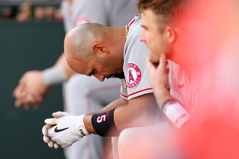 Albert Pujols was hitting .198 with five home runs when he was cut by the Angels on Thursday.