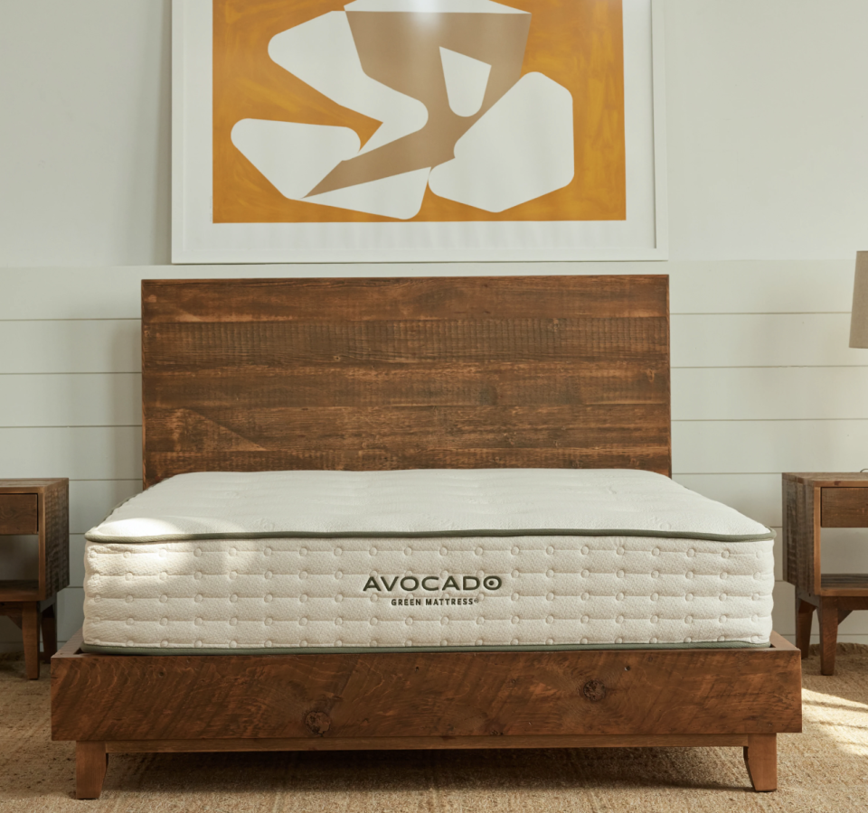 <p><strong>Avocado</strong></p><p>avocadogreenmattress.com</p><p><strong>$3199.00</strong></p><p>Shop more sustainably with this bed frame by Avocado, <strong>made from reclaimed Douglas fir wood harvested from old buildings in California.</strong> Our Lab experts are impressed by the brand, which uses an organic, zero-VOC finish to reduce any use of toxins and also steers clear of using certain formaldehydes in its furniture. Because this bed frame is made with reclaimed wood, there will be slight blemishes and inconsistencies between pieces, creating a more rustic look. No tools are needed to assemble or disassemble the bed frame, and shipping and setup are included in the price. If you're looking for a more sustainable, organic mattress alternative to go with your new bed frame, according to our testing, the brand's Green Mattress is <a href="https://www.goodhousekeeping.com/home-products/g34383668/best-organic-mattresses/" rel="nofollow noopener" target="_blank" data-ylk="slk:our favorite organic mattress;elm:context_link;itc:0;sec:content-canvas" class="link ">our favorite organic mattress</a>. </p>
