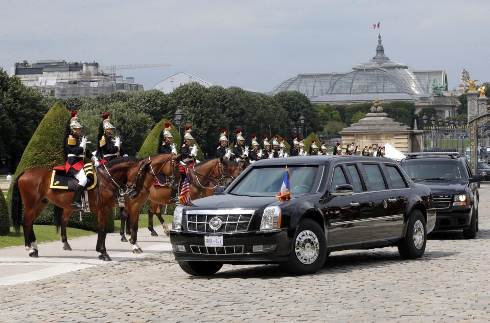 Donald Trump’s motorcade arrives