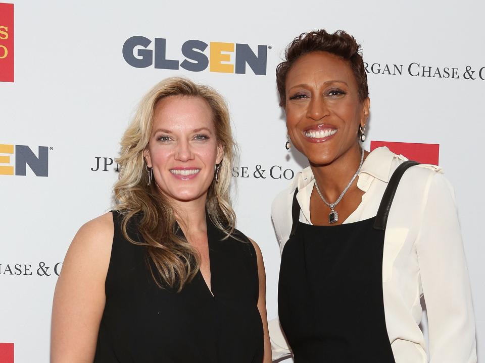 Amber Laign (L) and Robin Roberts attend 11th Annual GLSEN Respect awards at Gotham Hall.