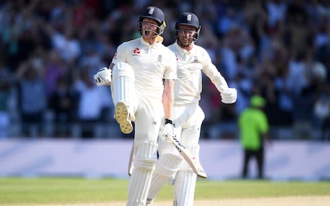 Stokes and Leach celebrate - Credit: Getty Images