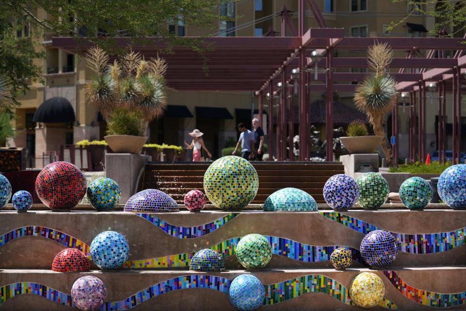 Artist Annette Coleman has created a public art piece entitled "Pinball Wizard”, near Marshall Way Bridge at the Scottsdale Waterfront.