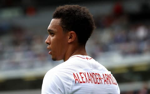 Alexander-Arnold staked his claim for the right-back slot with an adventurous display against Switzerland - Credit: PA