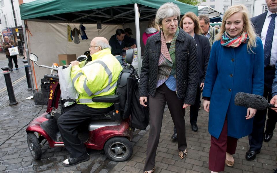 Theresa May and Nicola Blackwood - Credit: WPA Pool/Getty Images Europe