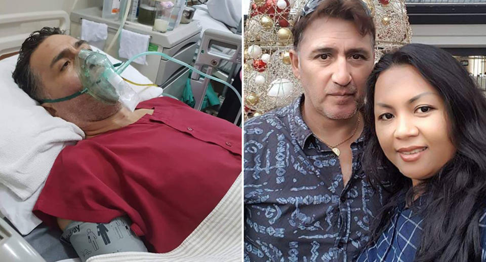 WA grandfather Darwin Vidal, 56, died after contracting dengue haemorrhagic fever and malaria. Right: Mr Vidal pictured with wife Irma. Source: Supplied/ Clarita Vidal