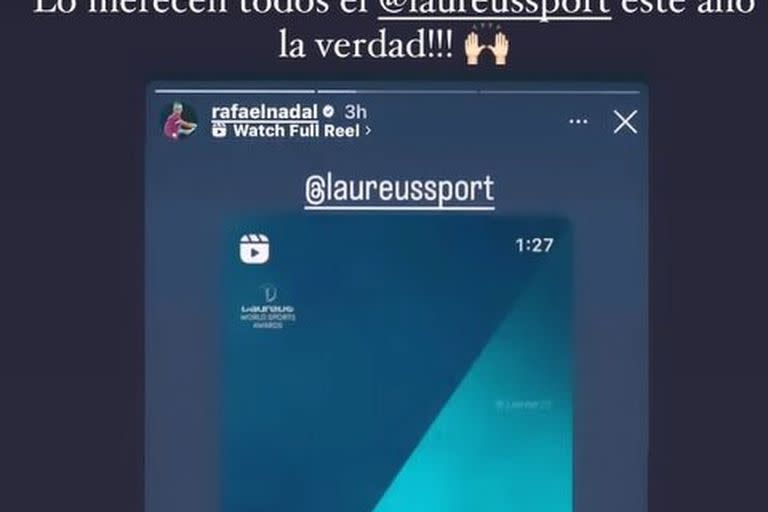 El agradecimiento de Lionel Messi a Rafael Nadal 
Foto: captura de pantalla