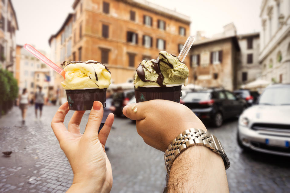 Rome's soup kitchens and shelters distribute about 3,000 servings of gelato on Monday. (Photo: burakkarademir via Getty Images)