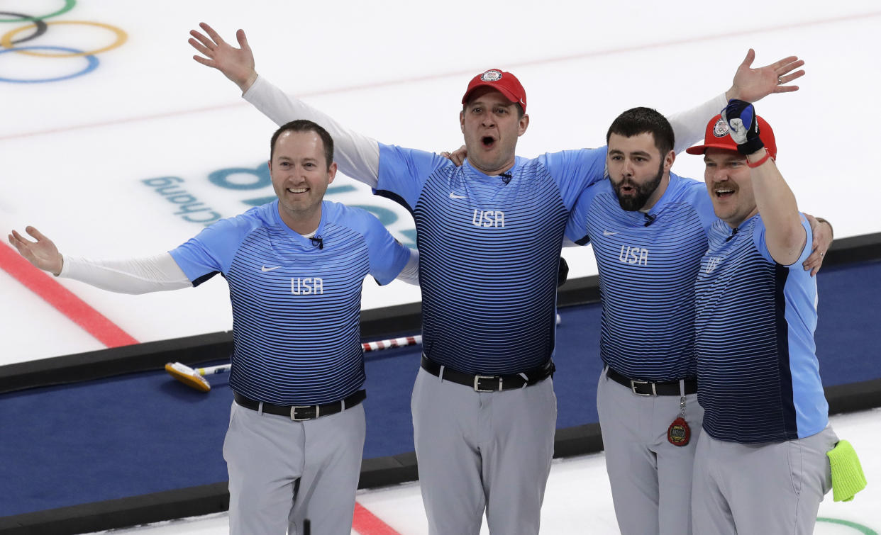 The gold medal-winning men’s curling team will make the Vikings’ Day 3 NFL Draft pick, which is pretty much perfect. (AP)