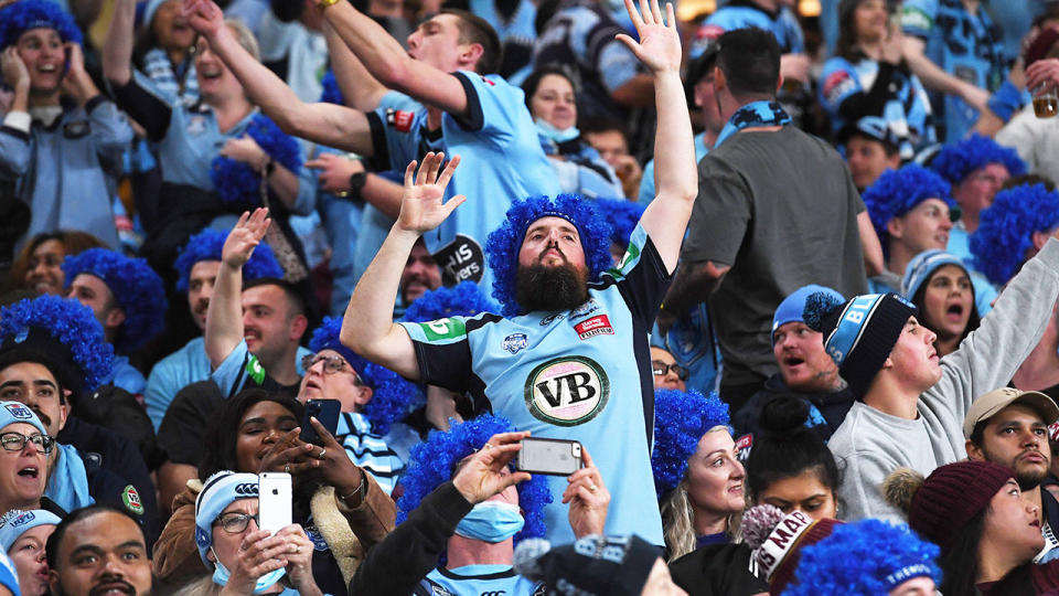 NSW fans, pictured here celebrating at Suncorp Stadium during State of Origin II.