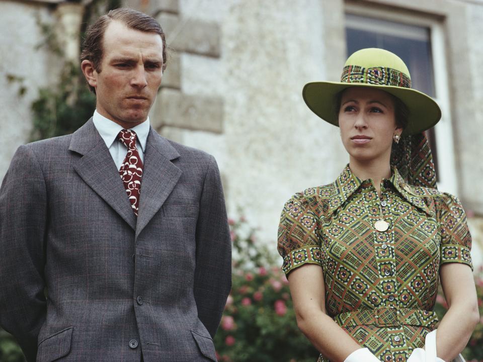 Princess Anne and her first husband, Mark Phillips, in June 1975.