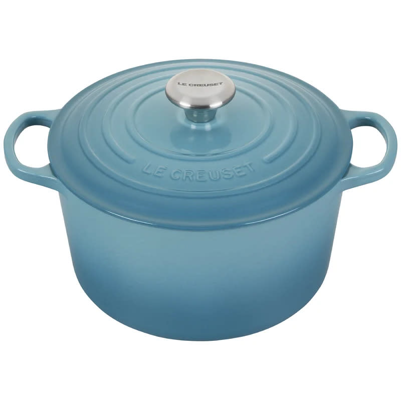 blue pot with lid