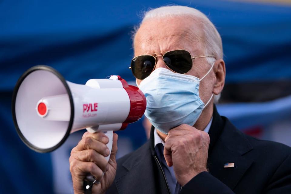 <div class="inline-image__caption"><p>Biden in Philadelphia on Nov. 3.</p></div> <div class="inline-image__credit">Drew Angerer/Getty</div>