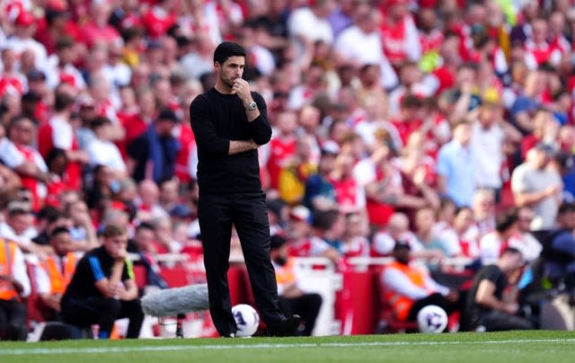 Mikel Arteta's side were denied for a second season running (Mike Egerton/PA)