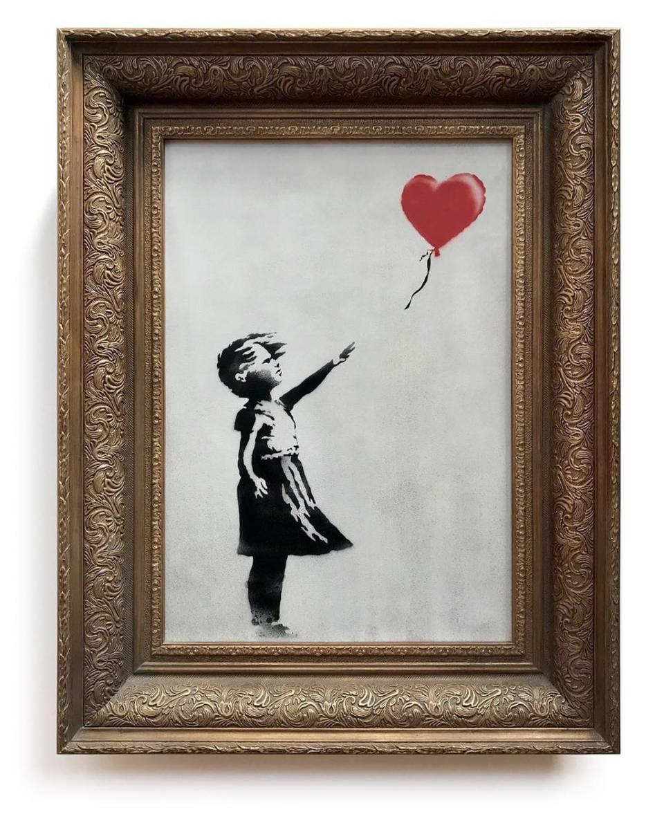 塗鴉藝術家班克西的知名作品「氣球女孩」將來台展出。翻攝班克西IG