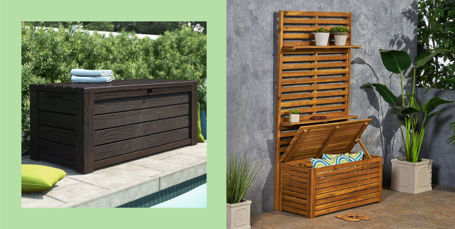 Rubbermaid Patio Chic Outdoor Resin Storage Cabinet, 123 Gallons, Dark Teak  