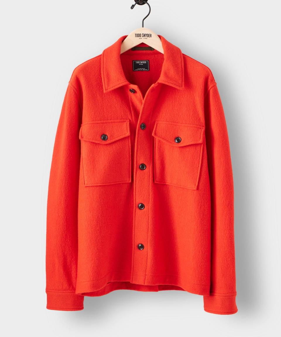 Italian CPO Shirt Jacket in Red Orange