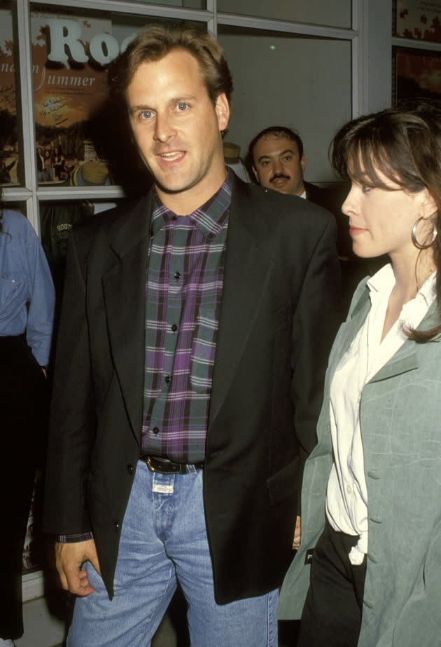 Dave Coulier and Alanis Morissette in Beverly Hills, California. (Photo: Ron Galella via Getty Images)