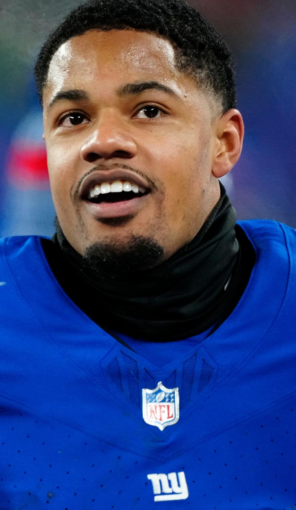 New York Giants wide receiver Sterling Shepard (3) is shown on the sidelines just before his team beat the Philadelphia Eagles, 27-10, Sunday, January 7, 2024.