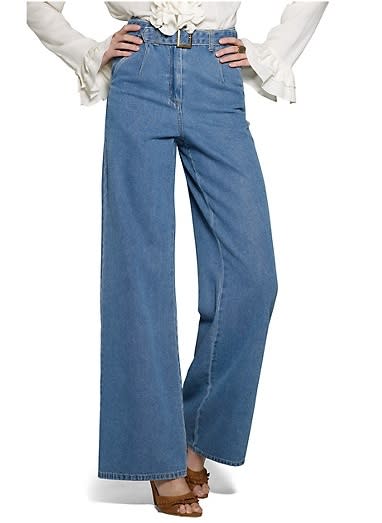 Newport News Jeanology Stretch High-Waist Wide-Leg Jeans, $49