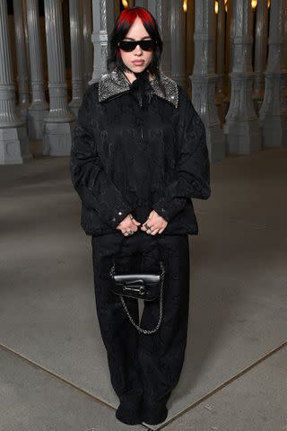 <p>Michael Kovac/Getty Images for LACMA</p> Billie Eilish dressed in all-black for the event