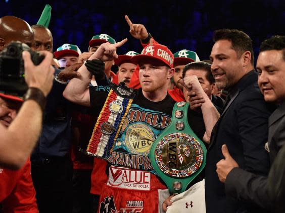 Saul Alvarez will fight IBF middleweight champion Daniel Jacobs on 4 May (Getty)