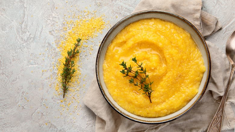 Bowl of creamy polenta