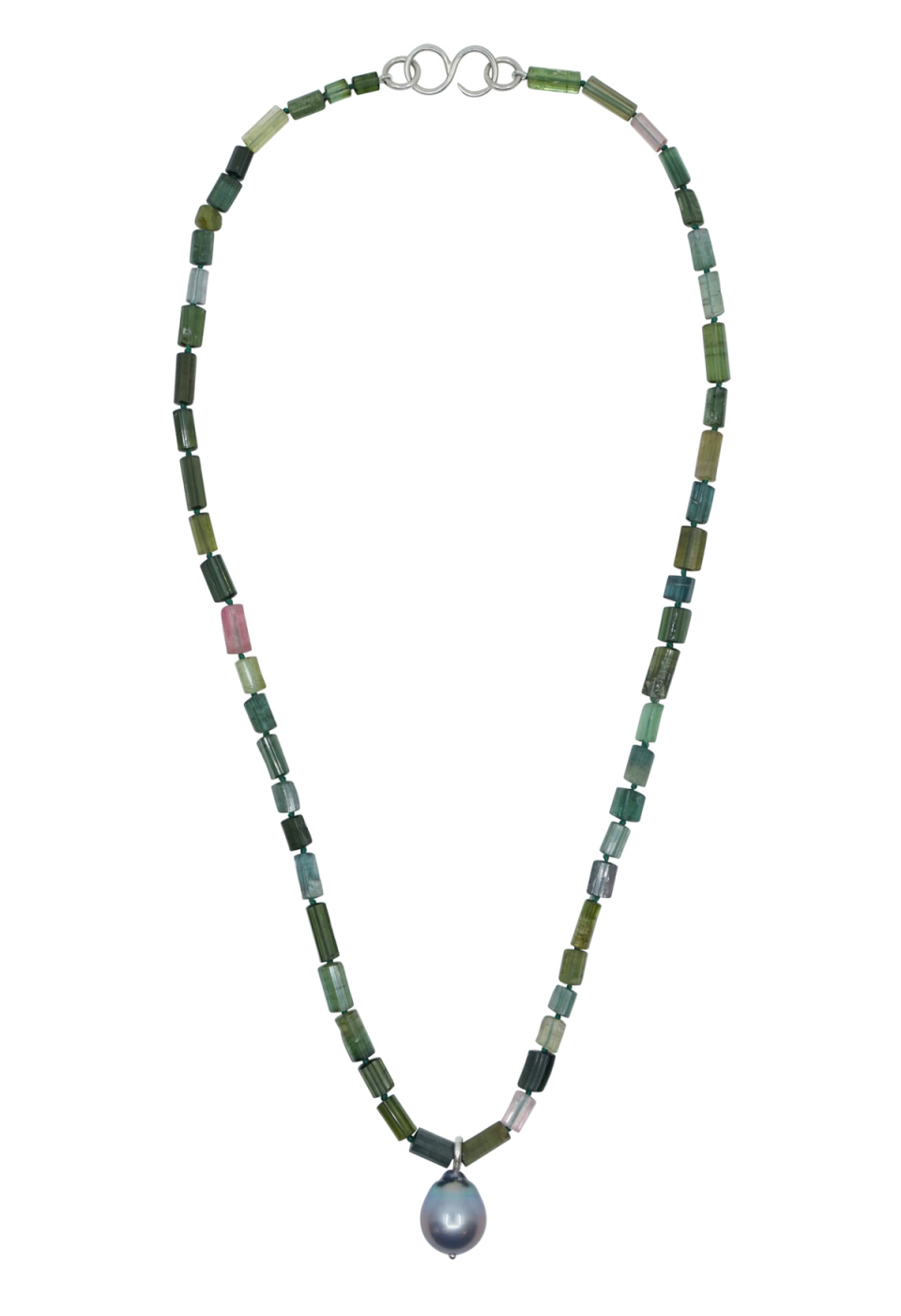 Green Tourmaline and Pearl Lagoon Necklace