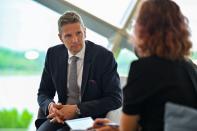 Matti Lehmus, President and CEO of Neste, looks on during an interview with Reuters at Gardens by the Bay, Singapore