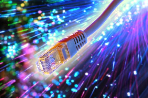 Ethernet cable with fiber optics