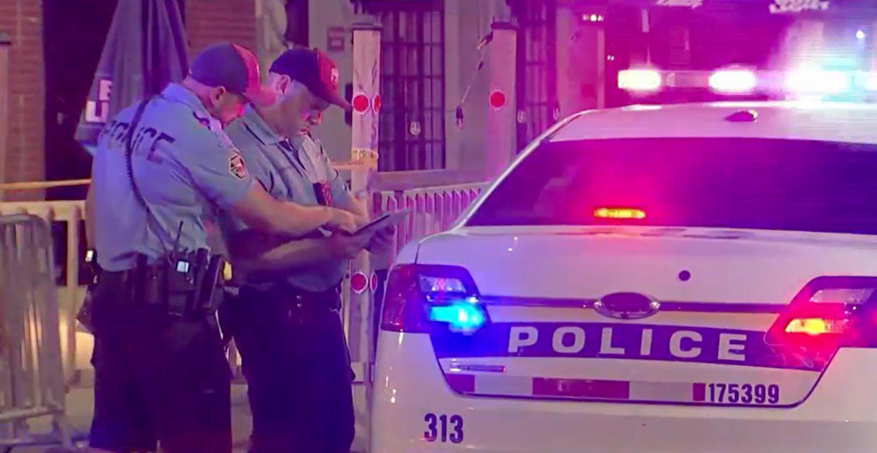 An altercation between two men on the street in Philadelphia's Queen Village neighborhood left one dead on July 16, 2021. (via NBC 10 Philadelphia)