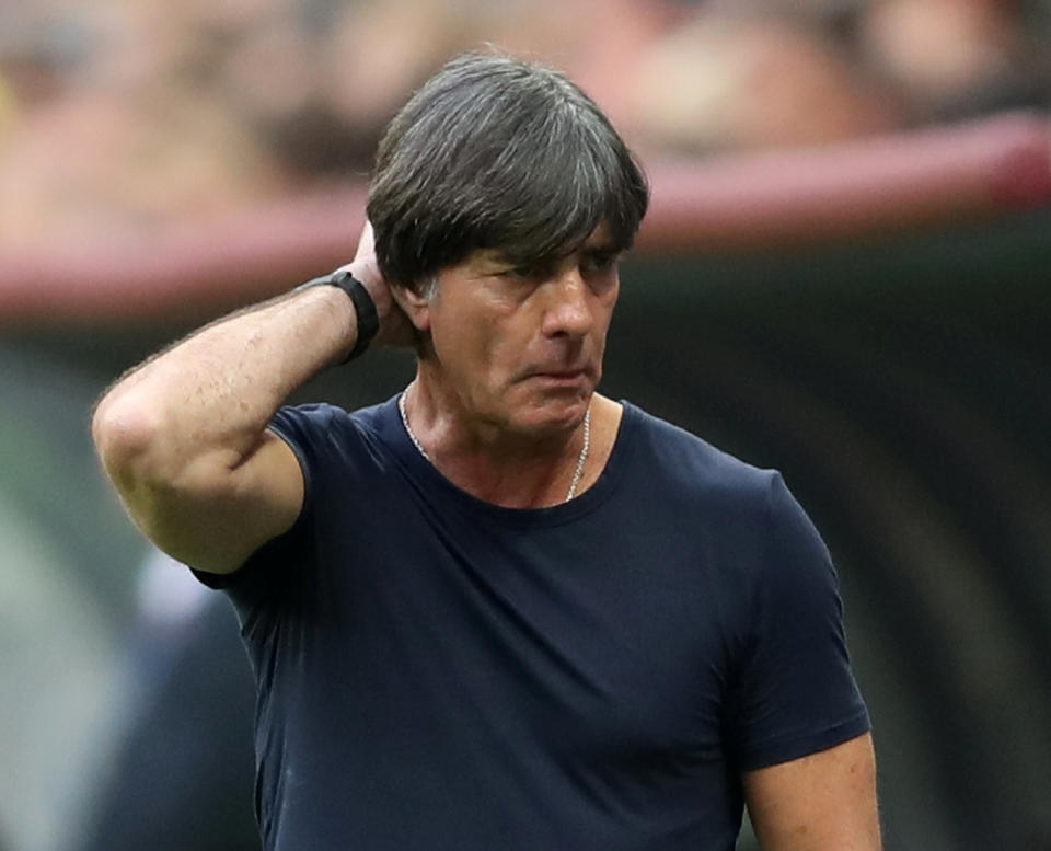 <p>Germany coach Joachim Low ponders how to turn things around </p>