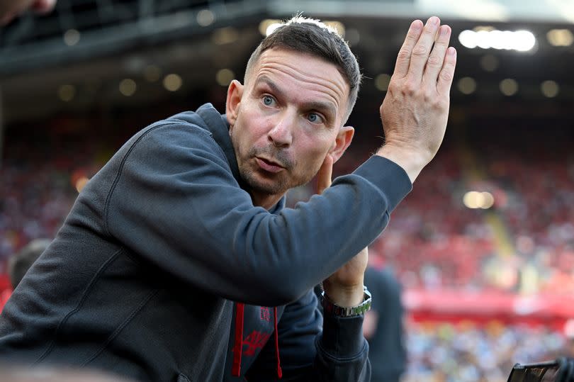 Pep Lijnders during his final game as Liverpool assistant manager against Wolves