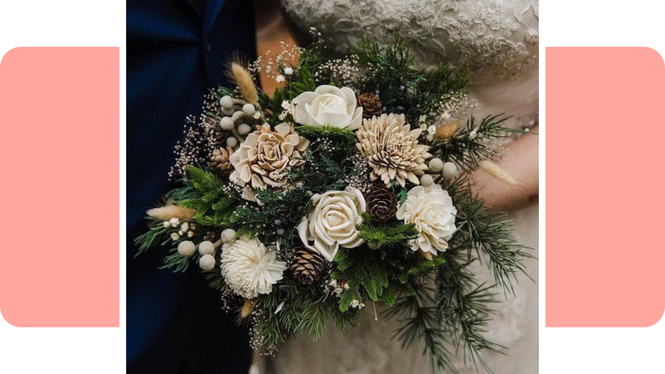 winter wedding essentials: custom bouquet