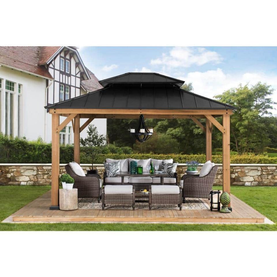 1) Hampton Bay Crownhill Hardtop Gazebo