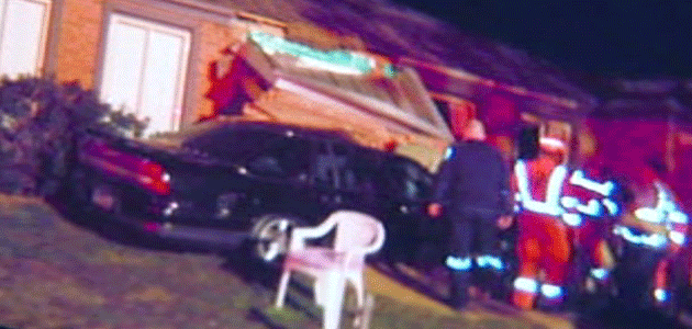 A Melton man had a lucky escape after a car ploughed into his home. Photo: Supplied