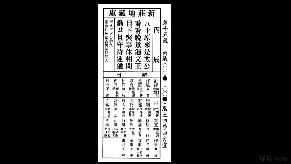 <p>六十甲自子第十五籤。（圖／翻攝自籤詩網）</p>
