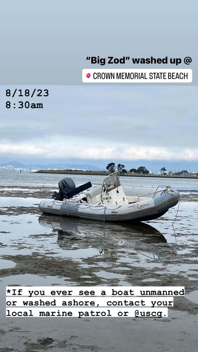 Stolen boat from the Oakland-Alameda Estuary