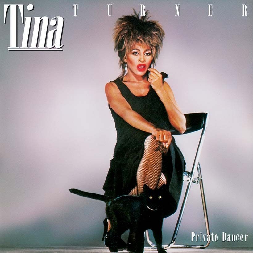 The artwork on the cover of the original CD edition of "Private Dancer" where Turner is seen sitting on a folded chair with a seductive look on her face while a black cat stands in front of her.