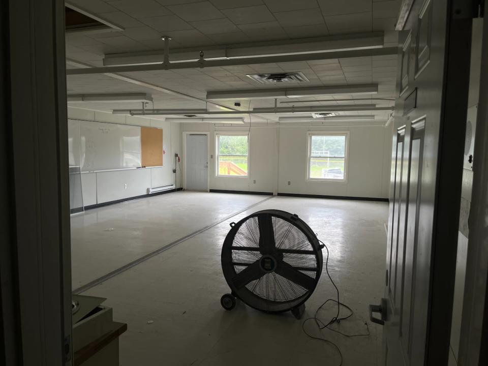 One of 10 portable classrooms at Shediac Cape School on Aug. 31, 2023.