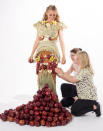 <p>Co-designed by UK TV personality Tess Daly, this cereal-inspired gown took over 200 hours to make, and includes 4,000 stalks of wheat, 500 whole almonds, 800 cut almonds, 50 vanilla pods, 50 vanilla flowers, 450 whole apples, and 100 curled apple peels, preserved peels, and apple slices—representing all the ingredients that go into Special K. As for how *wearable* the dress is? Well… that’s a whole ‘nother story.<a href="https://twitter.com/MySpecialK_UK" rel="nofollow noopener" target="_blank" data-ylk="slk:;elm:context_link;itc:0;sec:content-canvas" class="link "><br></a></p>