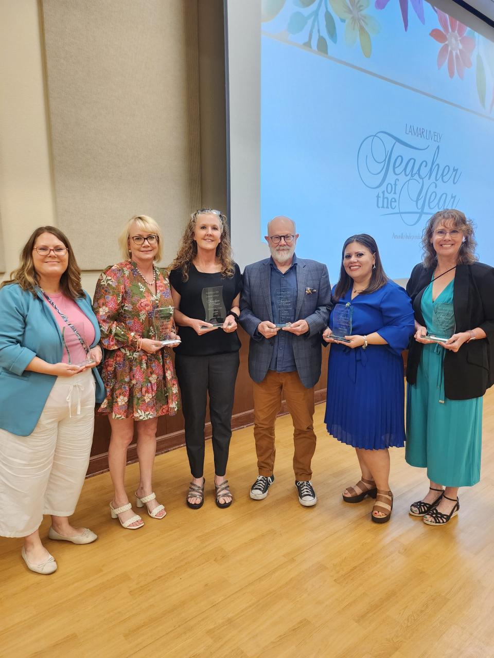 AISD announces and awards their 2024 Teacher of the Year recipients and finalists including Alice Murrah, Kristel Sexton, Kristi Leff, Larry Martin, Maria Hernandez and Courtney Greer during their Lamar Lively Teacher of the Year breakfast held Friday morning at the Polk Street Methodist Church Grand Hall.