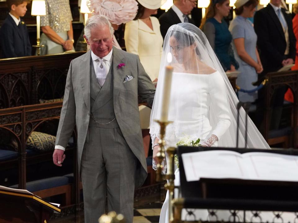 Meghan Markle walking down the aisle