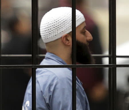 FILE PHOTO: Convicted murderer Adnan Syed arrives at the Baltimore City Circuit Courthouse in Baltimore, Maryland February 4, 2016. The Maryland man whose 2000 murder conviction was thrown into question by the popular "Serial" podcast was in court today to argue he deserved a new trial because his lawyers had done a poor job with his case. REUTERS/Gary Cameron