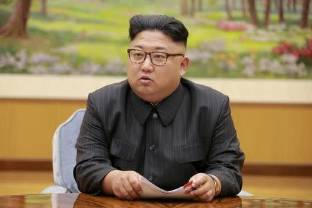 FILE PHOTO: North Korean leader Kim Jong Un participates in a meeting with the Presidium of the Political Bureau of the Central Committee of the WorkersÕ Party of Korea in this undated photo released by North Korea's Korean Central News Agency (KCNA) in Pyongyang September 4, 2017. KCNA via REUTERS/File Photo